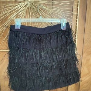 Boutique style black fringe skirt